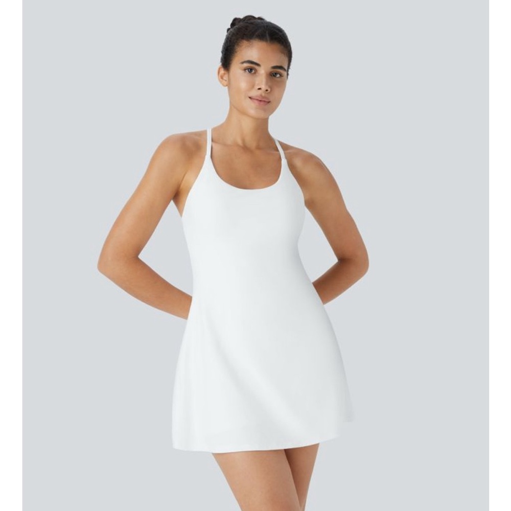 HALARA Softlyzero Plush Backless Active Dress-Easy Peezy Sz XL WHITE NWT